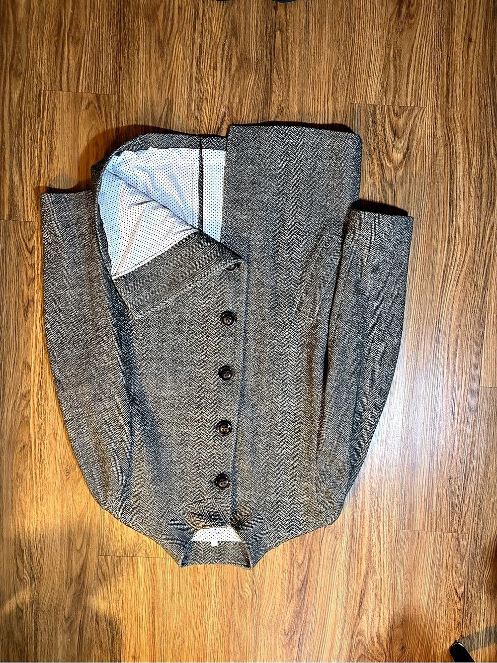 Green Open Button Overcoat - Picture 2 of 3